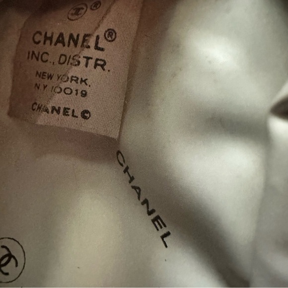 Authentic CHANEL canvas beauty pouch vintage rare - Picture 11 of 13